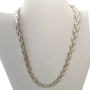 Sterling Silver Braided Chain Link Necklace